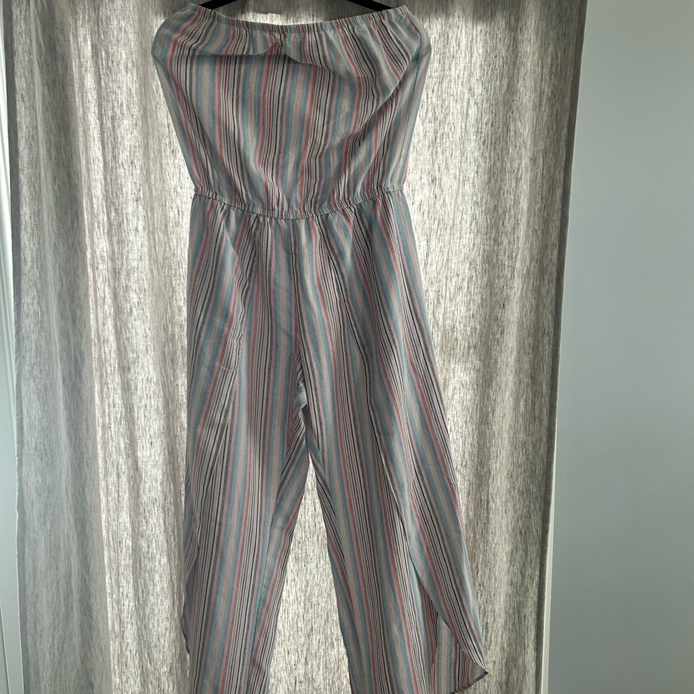 NWOT ANTHROPOLOGIE DREW PASTEL STRIPE JUMPSUIT SIZE MEDIUM